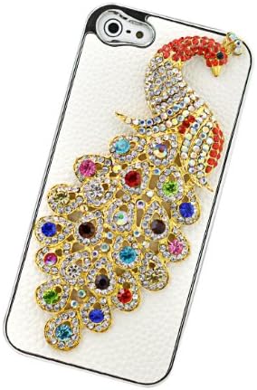 RIGHTWAY(TM) For new iphone5 bling diamond peacock crystal protector case + Free 1Pc Clear Screen Protector Film and 1x Stylus rainbow