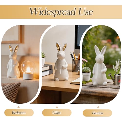 Figura Decorativa Conejo Blanco de Cerámica 7.2 Pulgadas miniatura 6