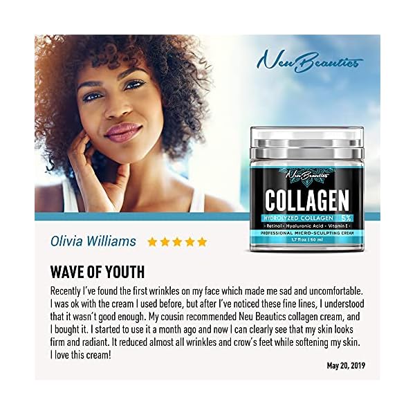 Collagen Cream For Face - Anti Aging Face Night Cream For Women - Made In USA - Anti Wrinkle Face Cream With Collagen - Retinol Cream With Hyaluronic Acid - Firming & Hydrating Effect - Facial Night Cream - 1.7Oz