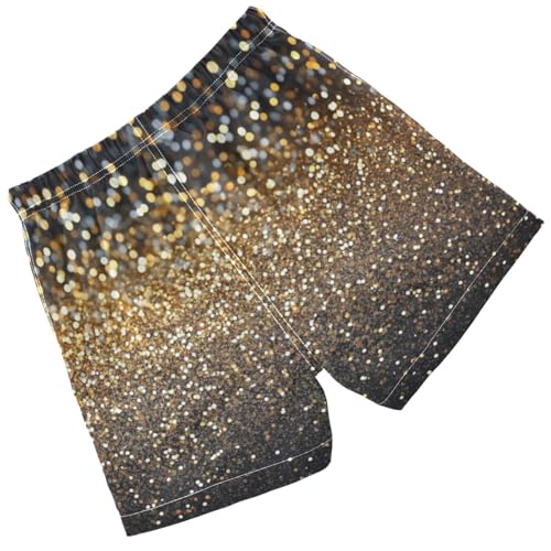 Pigsaly Boys Swim Trunks Gradient Flashing Gold Champagne Glitter Boys Board Shorts Swimsuit Swimwear Bathing Suit 3T2