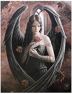 ANNE STOKES Fantastic Design Gothic Rose Angel /Rose Fairy Canvas Picture On Frame Wall Plaque/ Wall Art