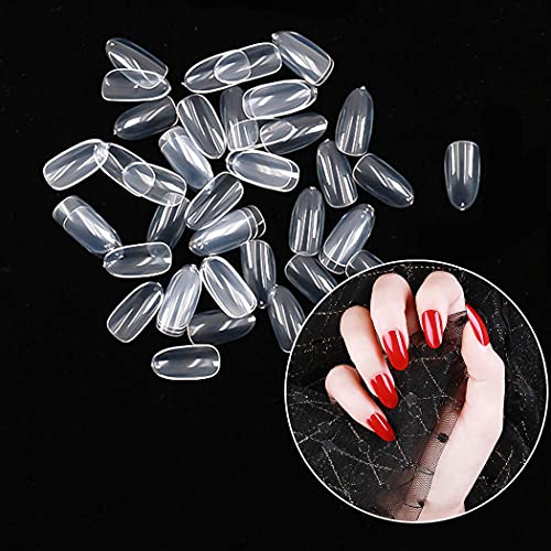 ELABEST Short Oval False Nails Clear 500Pcs 10Sizes Full Cover DIY Salon Acrylic Nail Tips For Art Nail Design