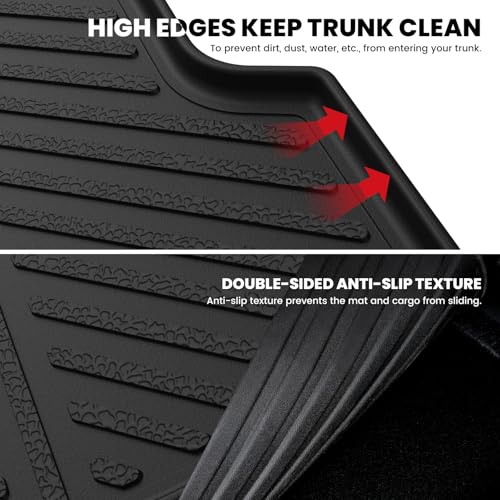 Image of LASFIT Cargo Mat for Hyundai Ioniq 5 2024 2023 2022 / Ioniq 5 N 2025 | All Weather TPE Custom Fit Cargo Trunk Mat Accessories, Black