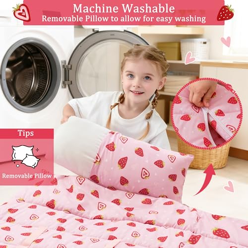 Image of Toddler Nap Mat for Preschool 50''x30'' Sleeping Mat with Removable Pillow and Minky Blanket for Kids Ages 3-7 Roll Up Soft Sleeping Bag for Boys Girls Kindergarten Daycare Sleepover