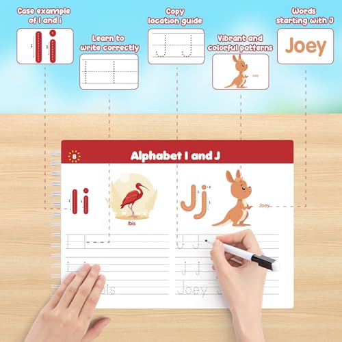 TOYFIT 52 Pages Preschool Learning Activities, Montessori Busy Book for Kids 3 4 5, Preschool Workbook Education Toy for Toddlers, Handwriting Tracing Practice Book Birthday Gifts for Kids - Image 8