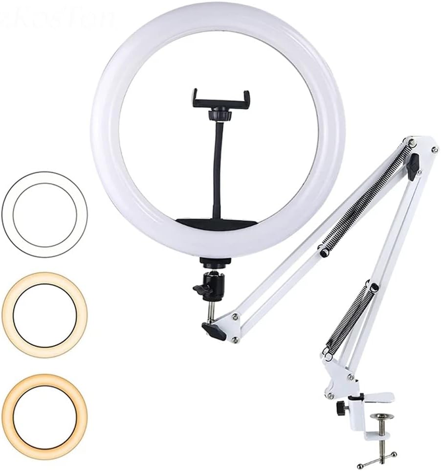 Profissional LED Selfie Ring Light Camera Phone USB Ring Lamp Photography Light with Long Arm Holder Stand