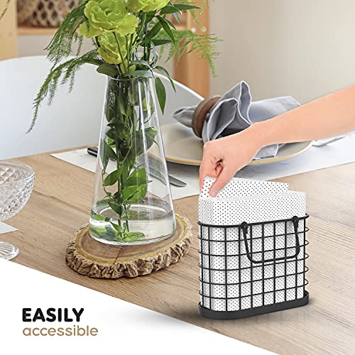 Homeclass6 Black Napkin Holder - Vintage Napkin Holders For Kitchen Farmhouse Decor. Upright Paper Napkin Holder For Tables, Bar, Or Restaurant. Matte Black. #TOP3