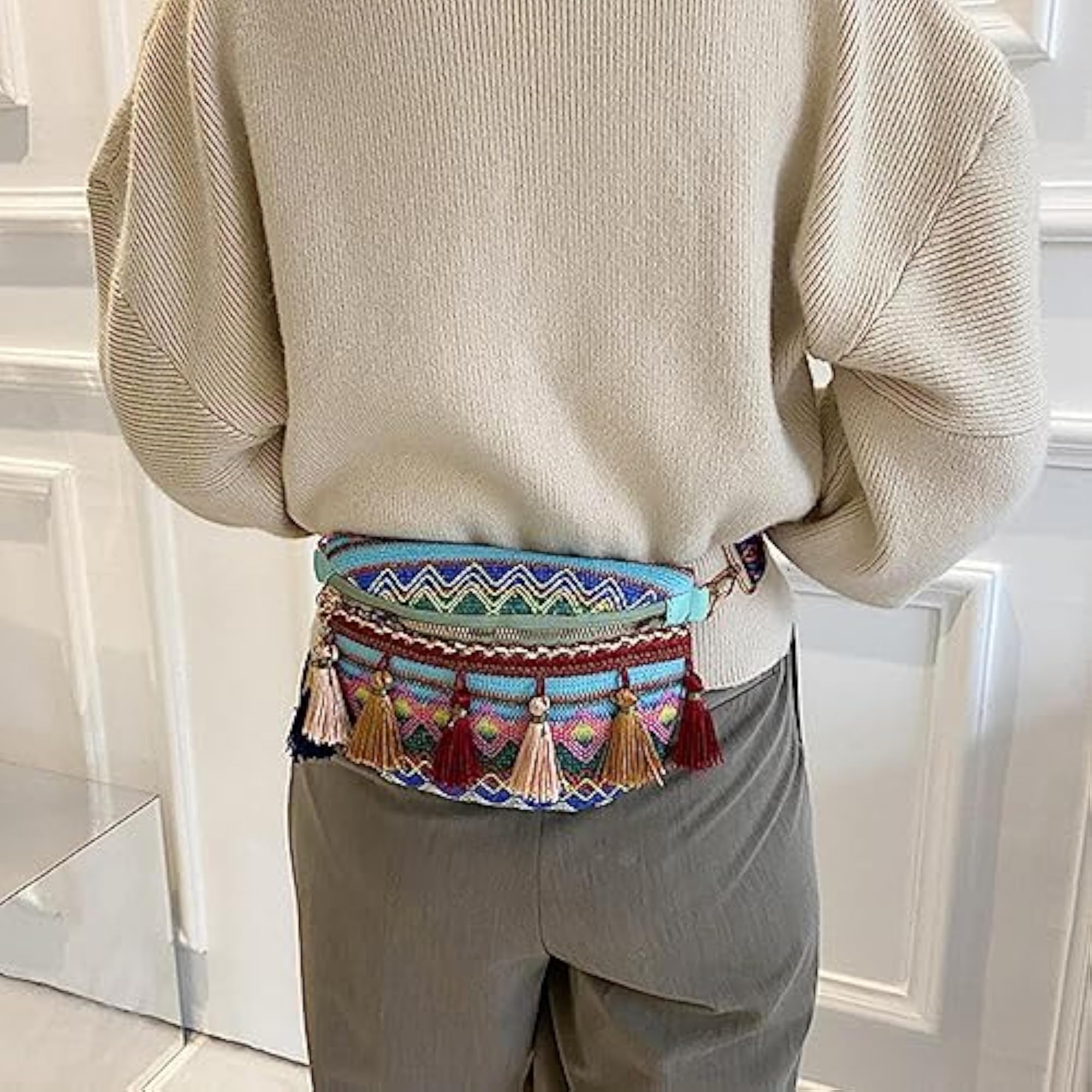 Fashionable Bohemian Fanny Pack Bag with Tassels