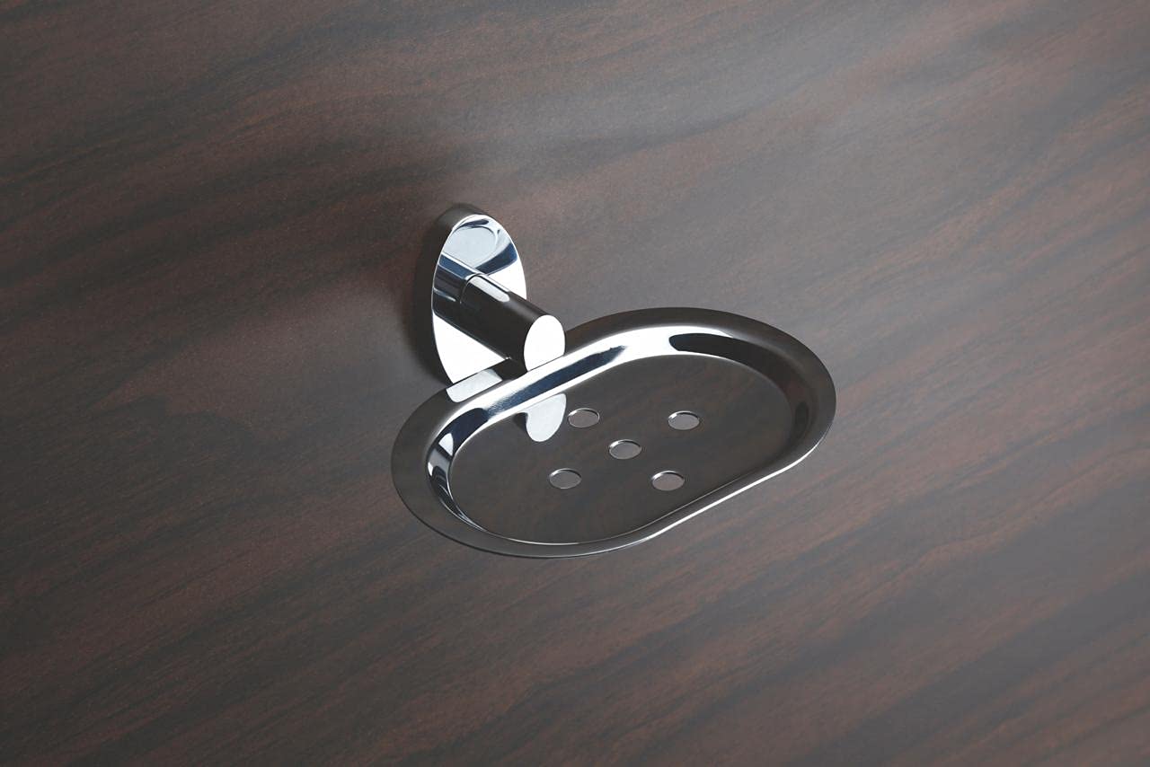 UNIK+ Single Soap Dish Holder, Single Soap Dish Stand, Brass Anti Rust Corrosion-Free Single Dish-Bathroom Soap Holder