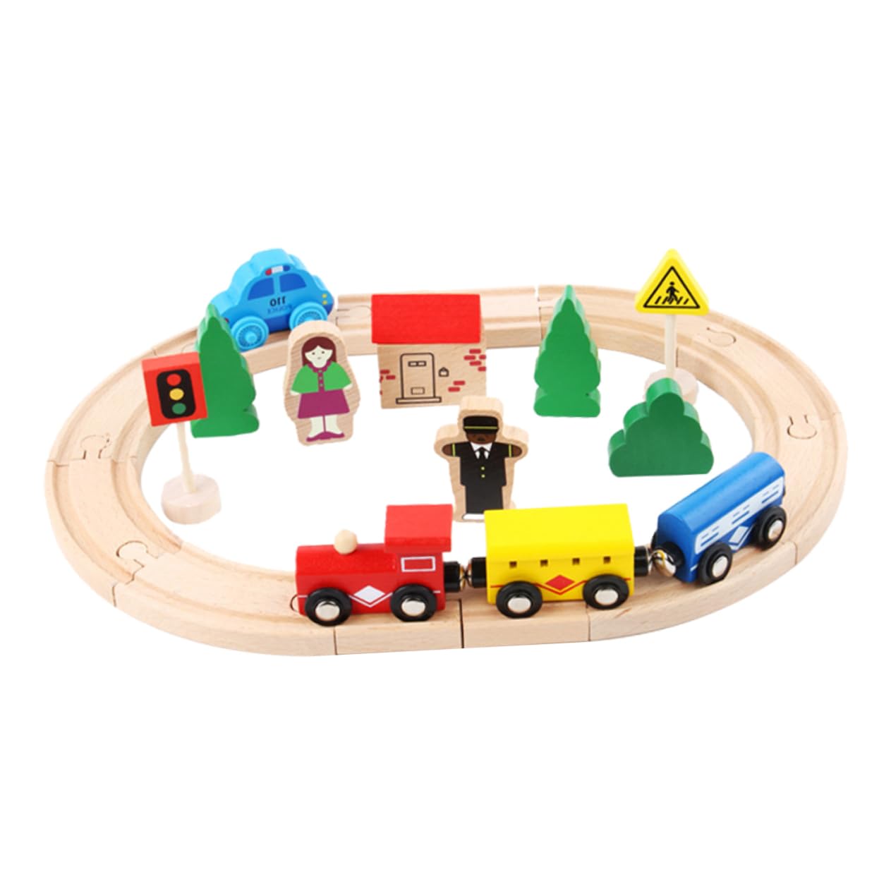 1 Set Di 32 Pezzi Puzzle Giocattoli in Legno Di Faggio Vagone Ferroviario Giocattoli Educativi Puzzle Per Bambini