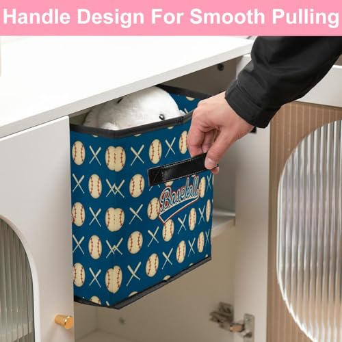 Bac de rangement pliable baseball rétro pour optimiser votre chambre