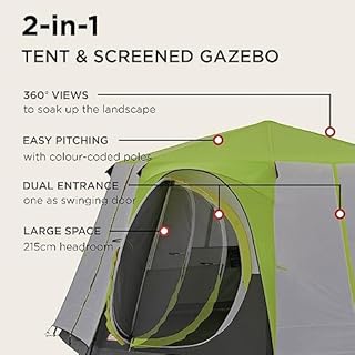 Coleman Tent Octagon, 6 to 8 Man Festival Dome Tent, Waterproof Family Camping Tent with Sewn-in Groundsheet
