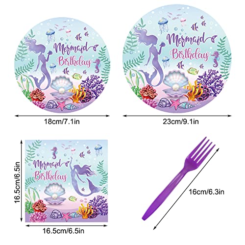 Rainmae Mermaid Party Supplies, Mermaid Disposable Tableware Set, Mermaid Paper Dinner Plates Napkins For Girl’s Baby Shower Wedding 1St Birthday For Girl Under The Sea Ocean Party Decoration Serve 20 #TOP3