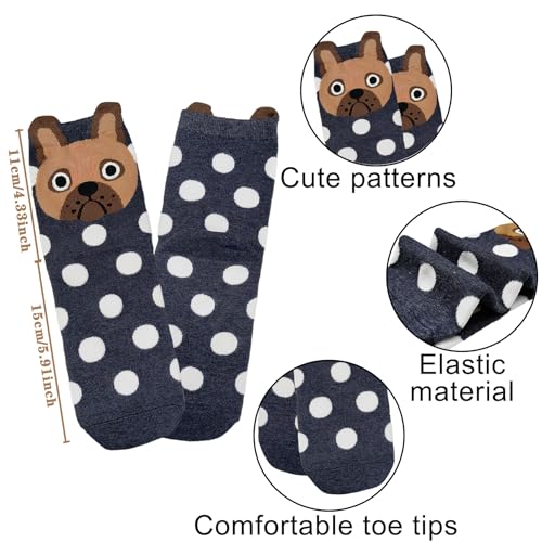 Image of Chalier Womens Funny Socks Cozy Cute Printed Patterned Fun Socks Novelty Cat Dog Socks for Women