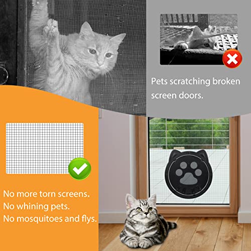 Patent Design Cat Door For Screen Door, Zoutex Pet Screen Door With Lockable Magnetic Flap For Cat And Other Small Pets, Black #TOP2