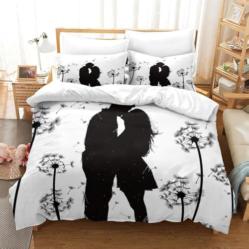 Housse de couette 3D banane mûre parure de lit King microfibre douce filles ado - 3