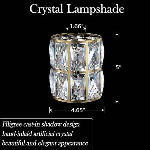 Image of 2 Pack Crystal Chandelier Champagne Lampshade H5*4.7 inch Wall Sconces Pendant Light