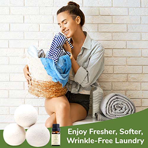 Dryer Woolies - Wool Dryer Balls (3 Pack) Reusable Organic Fabric Softener and Dryer Sheets Alternative Laundry Balls, Reduce Clothing Wrinkles and Drying Time