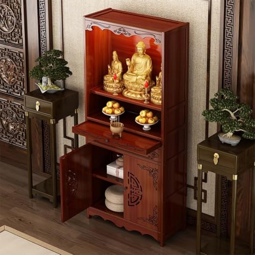 Armario personal de sándalo rojo y mueble de altar budista para templo 8