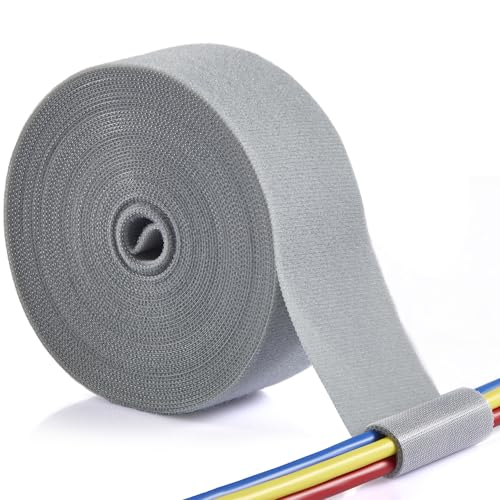ECOHomes 2 Inch x 30 FT Double Sided Hook and Loop Roll Tape (Grey)