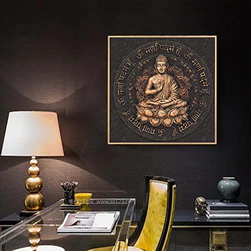Bouddha toile art pour habiller un mur vide et triste, peinture zen moderne grand format
