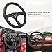 RASTP Racing Steering Wheel 13.58”/345mm Genuine Leather 6 Bolts Steering Wheel with Horn Button,Style A
