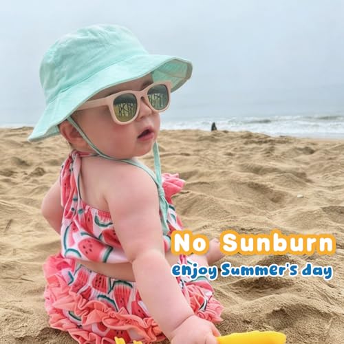 Image of Muslin Baby Sun Hat Sun Protection Baby Toddler Bucket Hats for Boys Girls