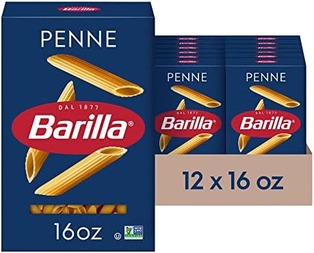 Barilla Penne Pasta, 16 oz. Box (Pack of 12) - Non-GMO Pasta Made with Durum Wheat Semolina - Kosher Certified Pasta
