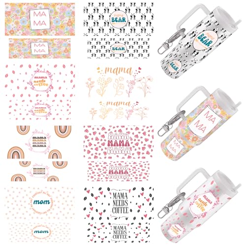 Elewins ��̓��t�����[�]�ʎ� 16��/�Z�b�g DIY�N���t�g��I�t�B�X�p�i�ɍœK ���[�e����z�e���̃L�[�z���_�[�ɍœK �J���t����UV DTF�]�ʎ� (Mom's Words)