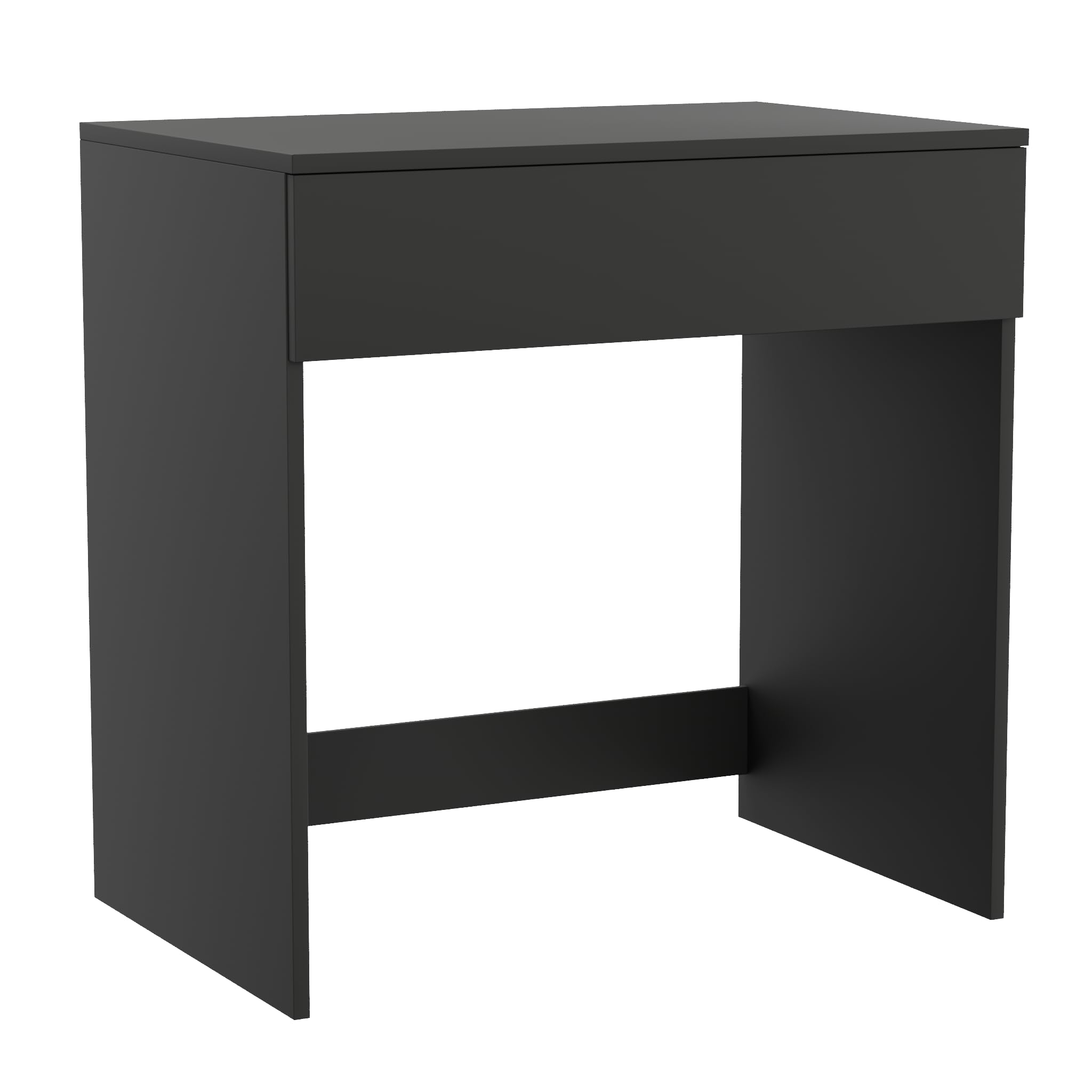Scrivania con Cassetto, Toeletta, 75 cm, Nero | Piccola Scrivania per Ufficio in Casa e Laptop, Tavolo Compatto e Salvaspazio per Studio e Gaming