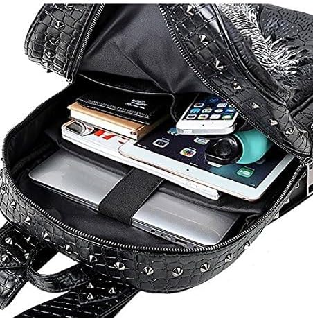 Personalized 3D Lion PU Leather Casual Laptop Backpack for Men Durable Travel Daypack (Gold color) - Image 5