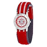 Immer auf der Höhe mit der stilsicheren Uhr für Kinder. Dank des strapazierfähigen Textilarmbandes mit Klettverschluss lässt sie sich auch an jeden Kinderarm anpassen.
