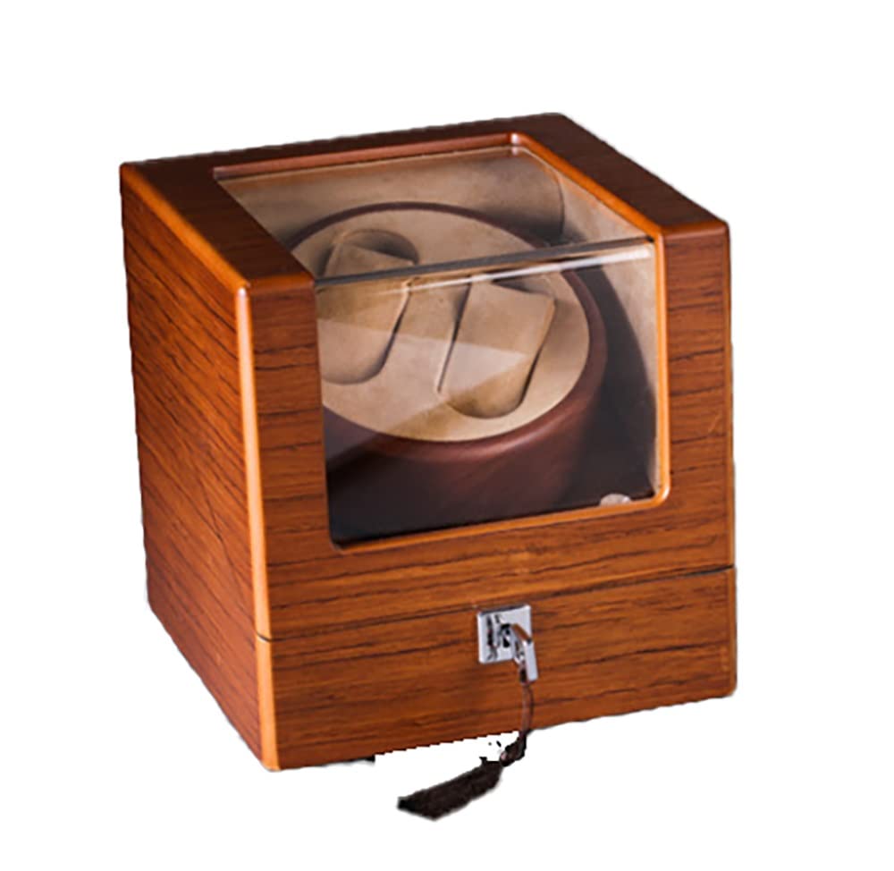 LXMQEF Scatola avvolgitore Automatico per Orologi in Legno con Morbidi Cuscini Flessibili per Orologi Avvolgitore per Orologi con Motore Silenzioso 5 modalità di Rotazione Alimentato a Batteria o