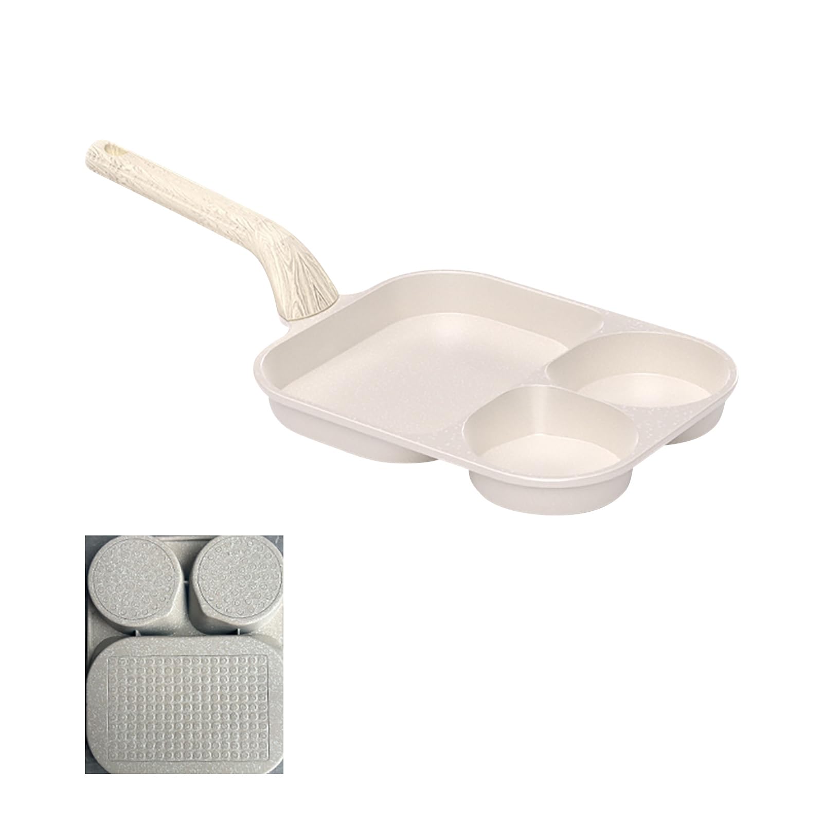 Buxuaaaa Multiple Function Aluminum Alloy Frying Extent Nonstick Face 4 Port Breakfast Maker for Stovetop Introduction Heat Efficient Easy Neat Air Stove Compatible Frying Extent