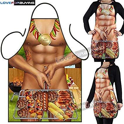 Be-Creative Delantales divertidos para cocina, barbacoa, regalo para adultos para hombres y mujeres del Reino Unido (BBQ Man # 1)