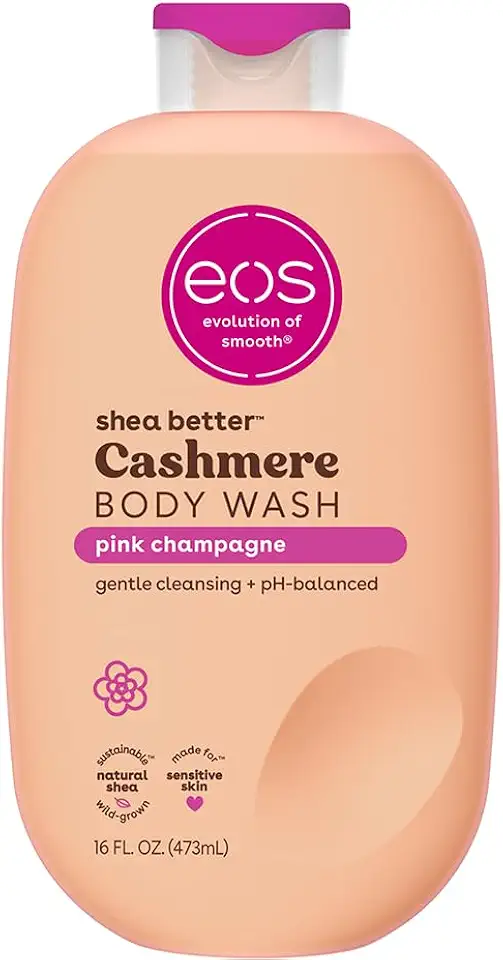 eos Shea Better Cashmere Body Wash, Pink Champagne, Moisturizing and Nourishing, pH Balanced Creamy Gel Formula, Paraben &amp; Phthalate Free, Sensitive Skin,16 fl oz