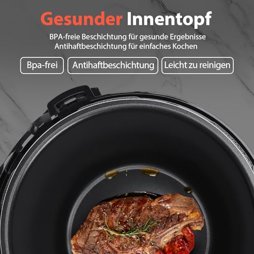 Foto von Aigostar Schnellkochtopf Elektrisch 6L, Electric Pressure Cooker 1000W