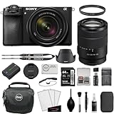 Sony a6700 Mirrorless Camera with 18-135mm Lens Bundle with UV Filter + 64GB Memory Card + Photo Starter Kit + Battery Charger + Camera Case (6 Items)