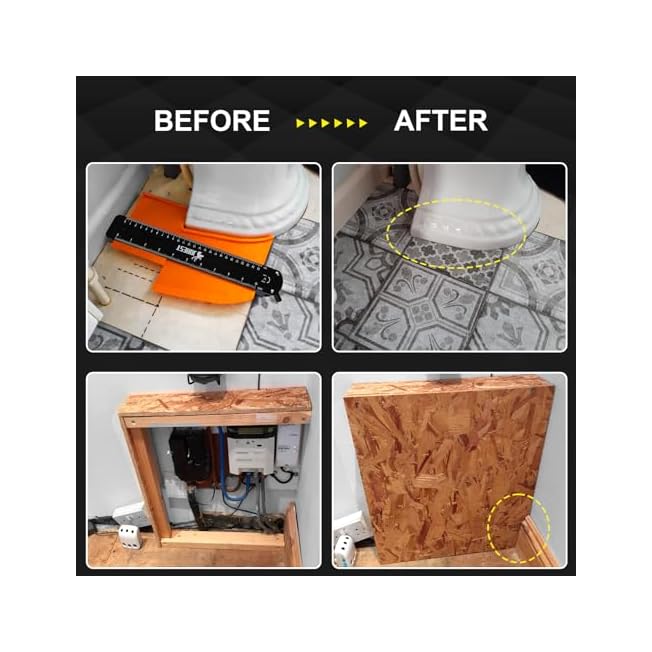 JOREST Connectable Contour Gauge (10+5 Inch) Handyman, Shape Profile Duplicator with Lock, Outline Angle Measuring Tool