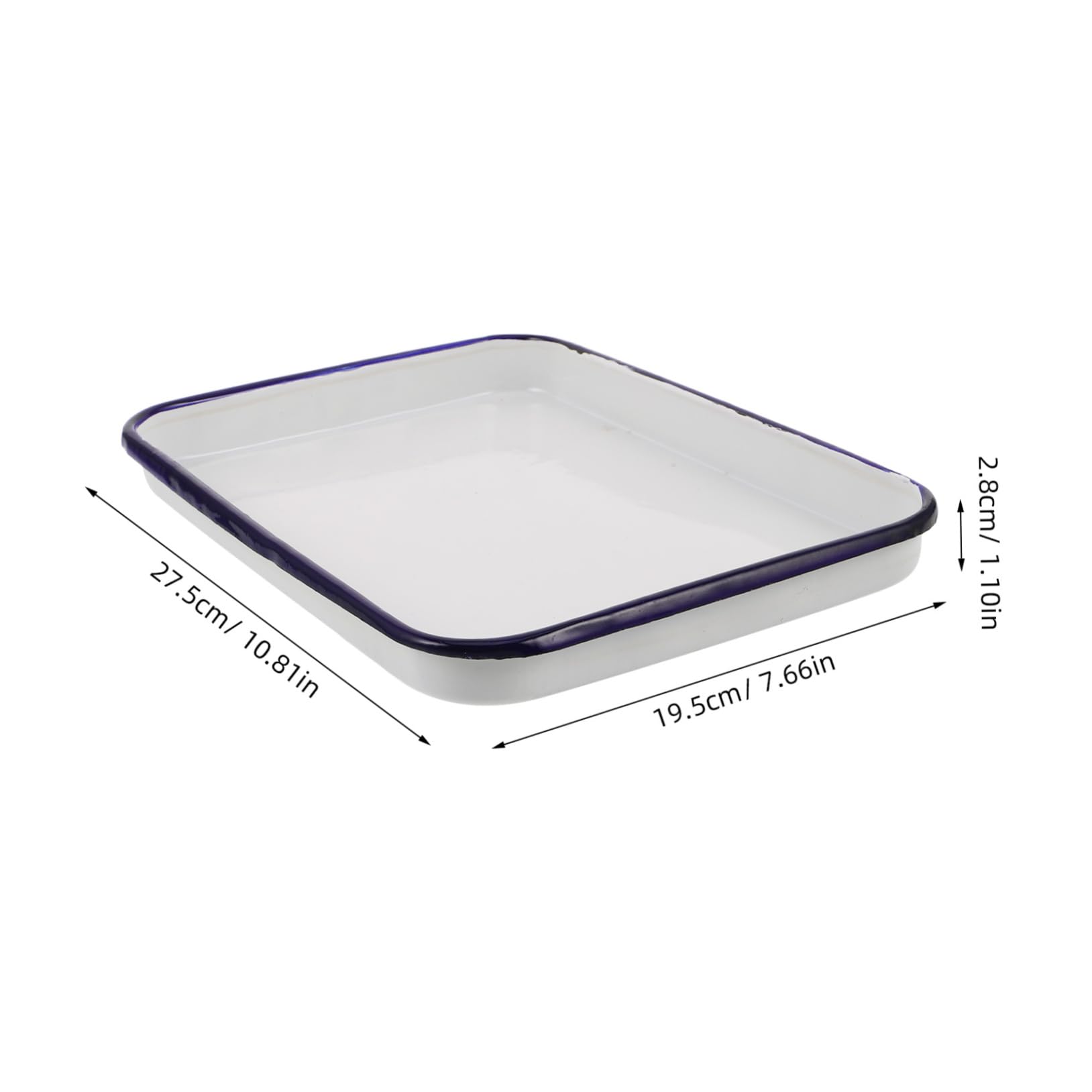 MOLUCKFU Vintage Enamel Baking Nonstick Roasting Pan for Bread Cakes Pastries Easy to Clean Rectangular Design for Versatile Kitchen Use Efficient Storage