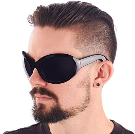 Largemouth Mens Industrial Style Wrap Sunglasses