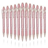 Betenshtresk Personalized Ballpoint Pen 12pcs, Custom Pens Free Engraved Bulk with Name Logo, Soft Black Ink Stylus with Touch Metal Office, Gift for Anniversaries, Graduations, Birthdays