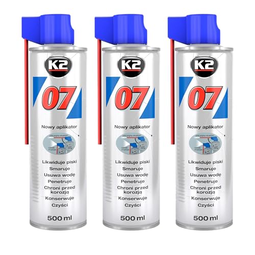 K2 Aceite Lubricante Multifuncional - Grasa para Liberar Conexiones, Piezas Atascadas y Oxidadas - Evita la Formación de Corrosión - Grasa Lubricante Multiusos Spray 500 ml (3)