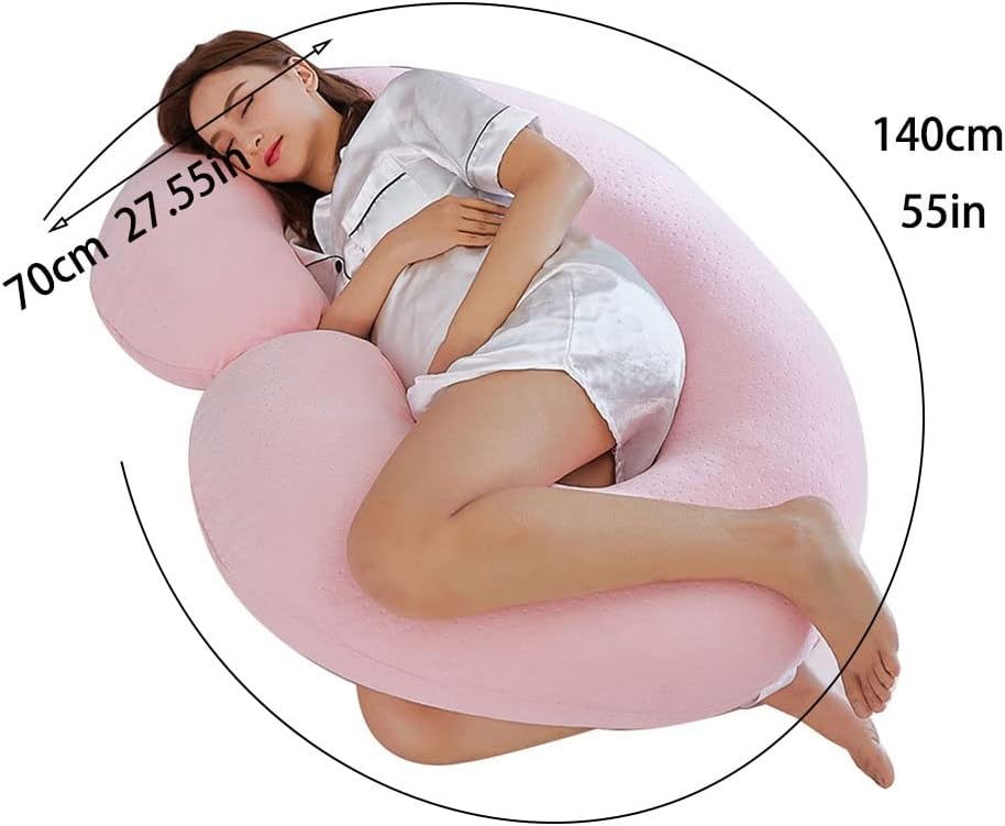 Pregnancy Pillow Maternity Pillow Lumbar Pillow Side Sleeper Pillow, C-Shaped Maternity Pillow Head with Removable Pillowcase. All Round Support (Color : A5, Size : 140x80cm)