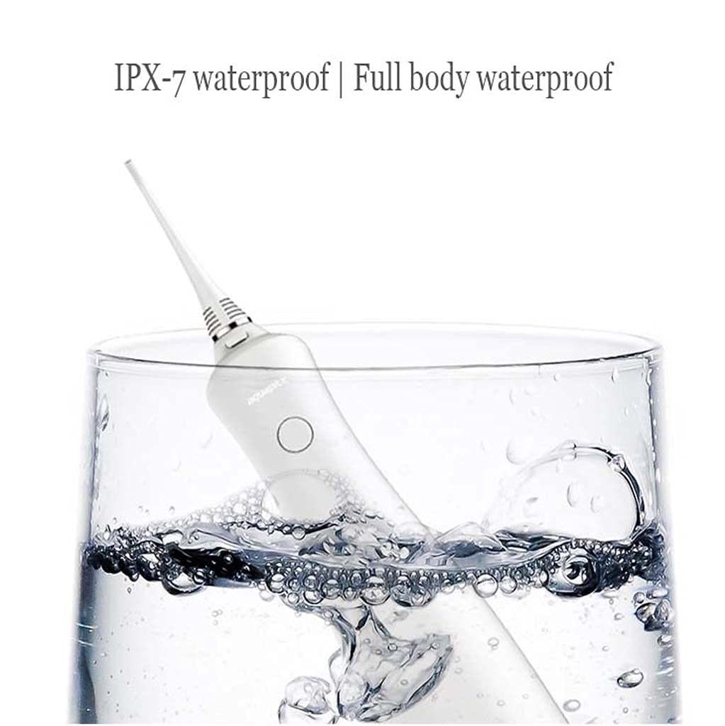 TJH Flosser de Agua para Dientes, irrigador bucal de Hilo Dental inalámbrico con 2 boquillas de Chorro y depósito de 200 ml, irrigador Dental de irrigador bucal con USB Recargable, IPX7