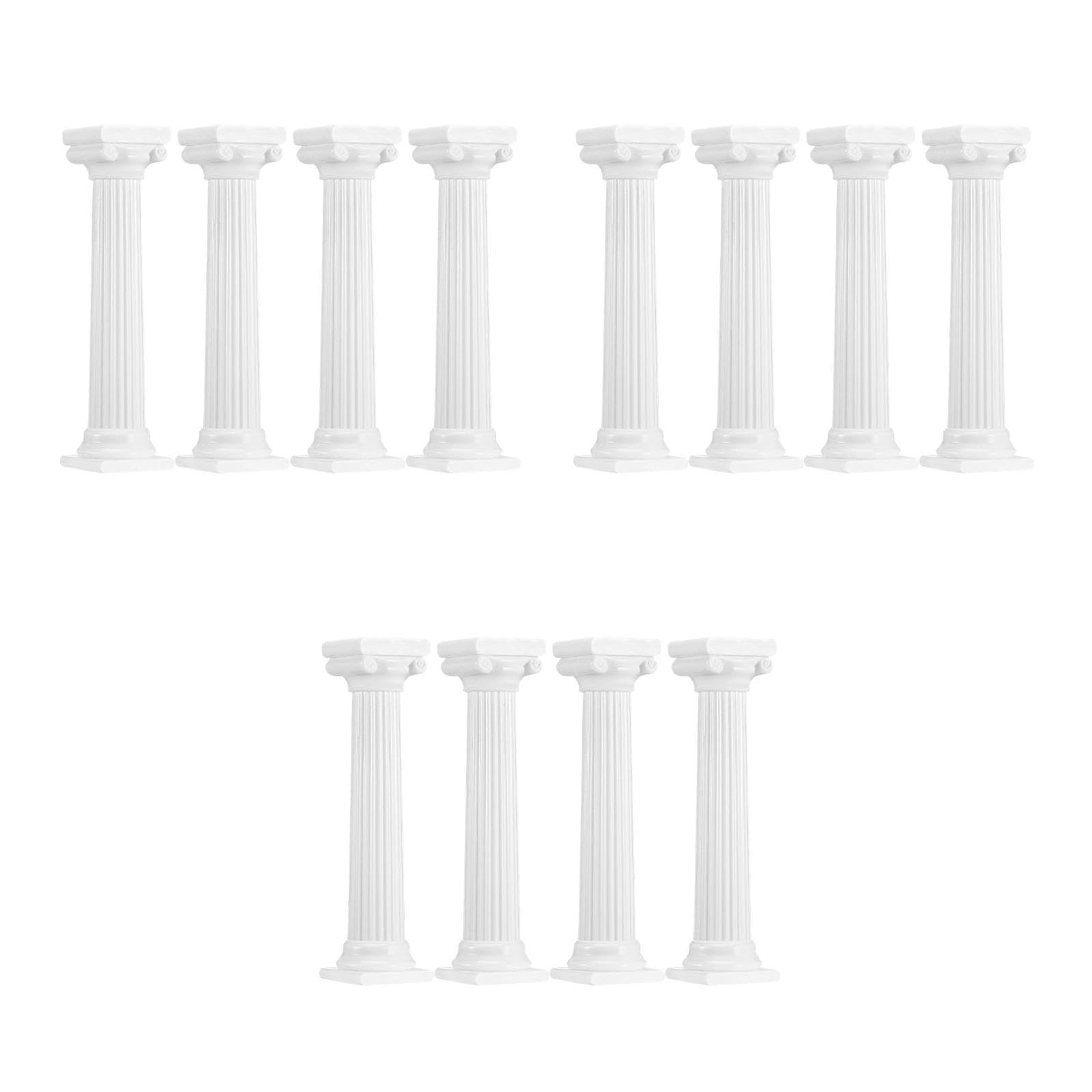 ABOOFAN 12pcs Roman Column Support Rod Plastic Roman Column Cake Tiered Stands Cake Stackers for Wedding Decor