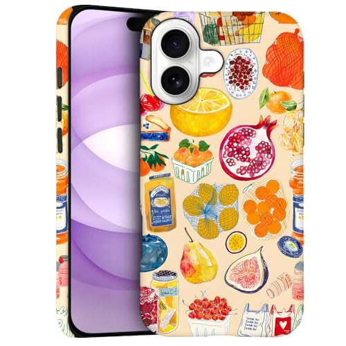Case for iPhone 17 - Slim Fit Anti-Scratch Phone Case for Girl Women - Farmers Collage Food Vegetable Fruit (Frosted)