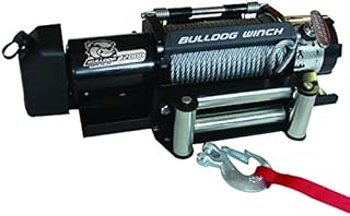 Bulldog Winch 10039 Trailer Winch (12000lb Trailer with 90 Ft. Wire Rope, Roller Fairlead, Mounting Plate, Low Profile), 1 Pack