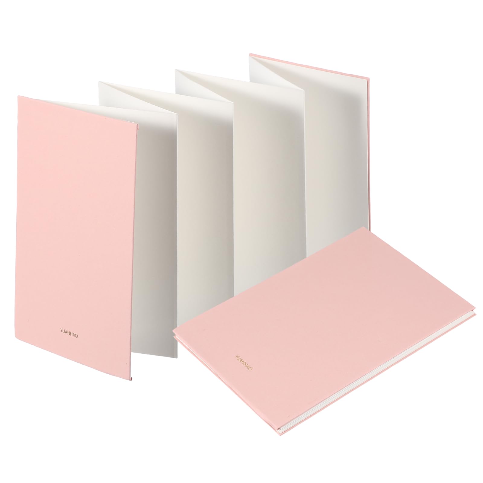 PATIKIL 7.5x5.2 Concertina Sketchbook Watercolor Notebook, 16 Sheets 300GSM/140lb Unfold 103cm Watercolor Sketchbook Blank Travel Journal Sketching Pad for Writing Drawing, Pink