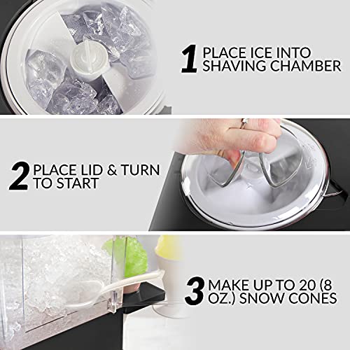 Nostalgia Rsm602 Countertop Snow Cone Maker Makes 20 Icy Treats, Includes 2 Reusable Plastic Cups & Ice Scoop #TOP2